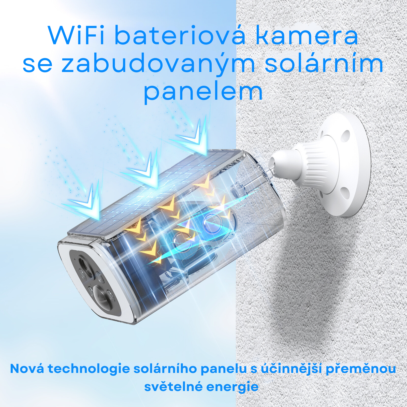 Wireless camera with Embedded solar panel